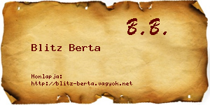 Blitz Berta névjegykártya